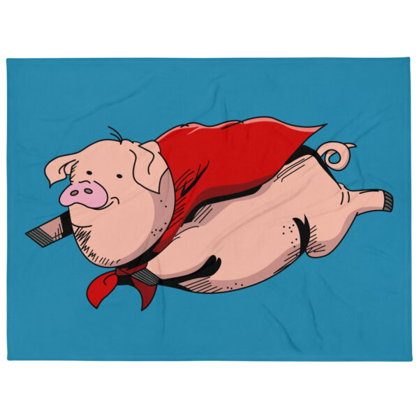 Flying Super Pig Throw Blanket - Image 2