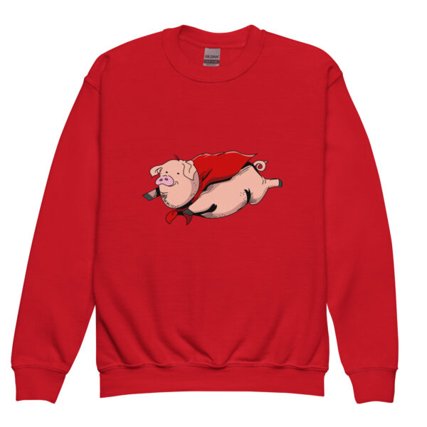 Flying Super Pig Youth Sweatshirt - Image 2