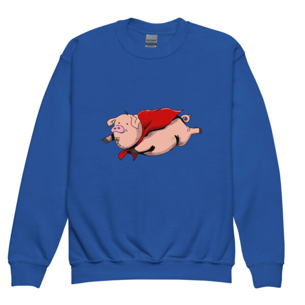 Flying Super Pig Youth Sweatshirt - Image 3