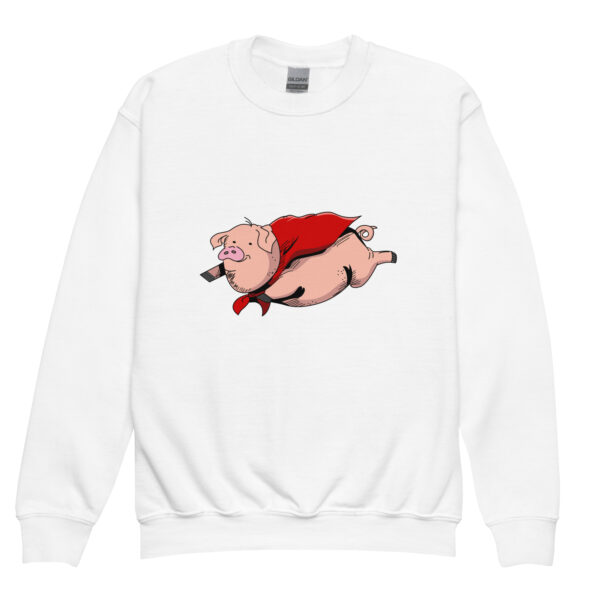 Flying Super Pig Youth Sweatshirt - Image 4