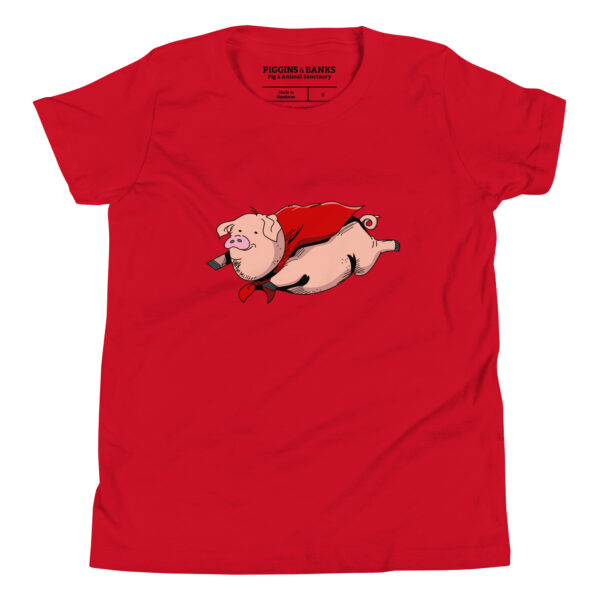 Flying Super Pig Youth T-Shirt - Image 2