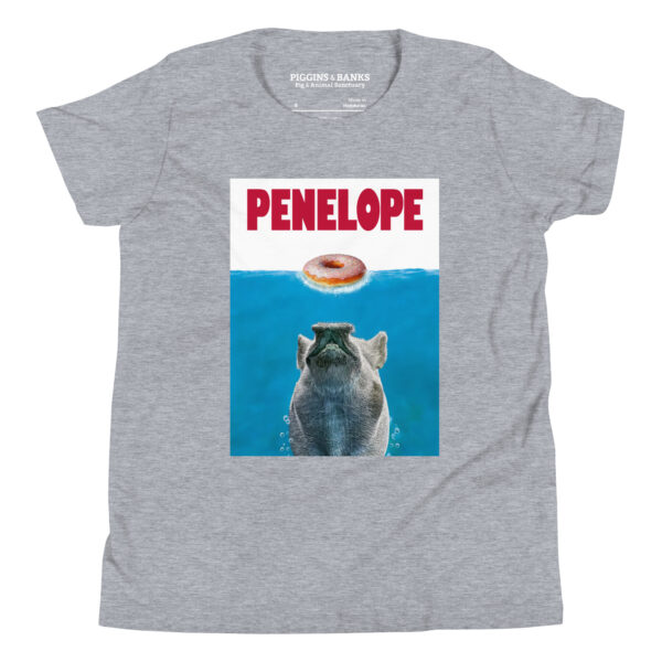 Penelope the Pig as Jaws Youth T-Shirt - Image 4