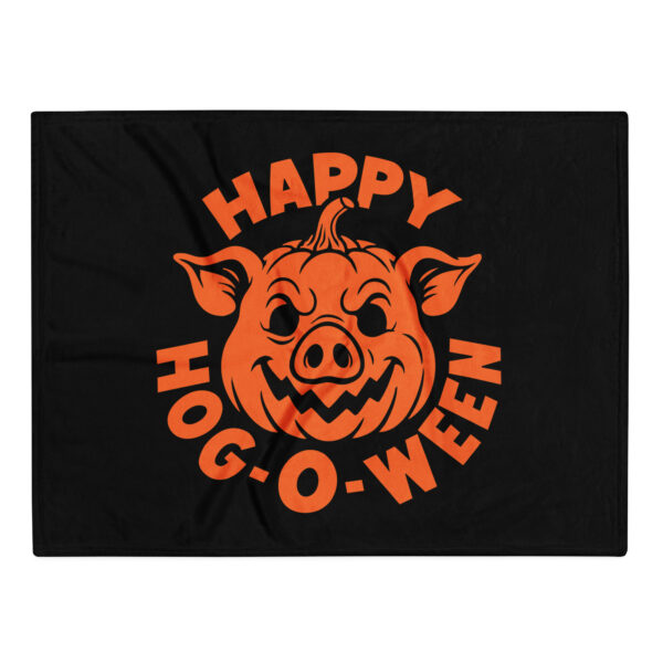 Happy Hog-o-ween Pig Halloween Throw Blanket - Image 3