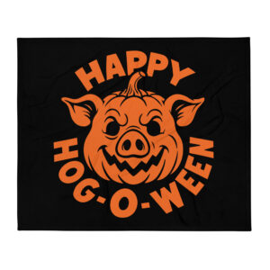 Happy Hog-o-ween Pig Halloween Throw Blanket