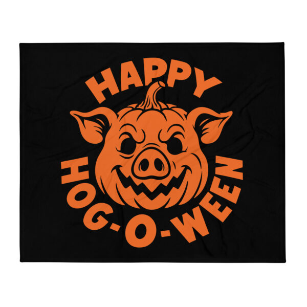 Happy Hog-o-ween Pig Halloween Throw Blanket