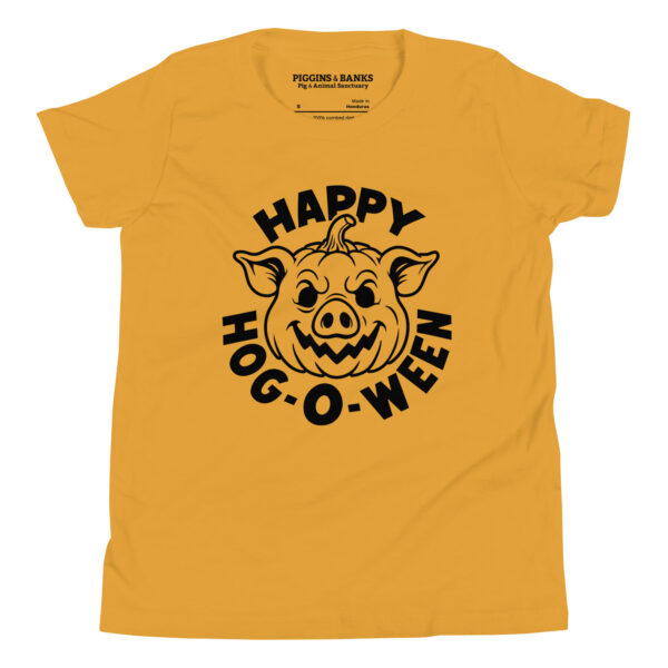 Happy Hog-o-ween Pig Halloween Youth T-Shirt - Image 4
