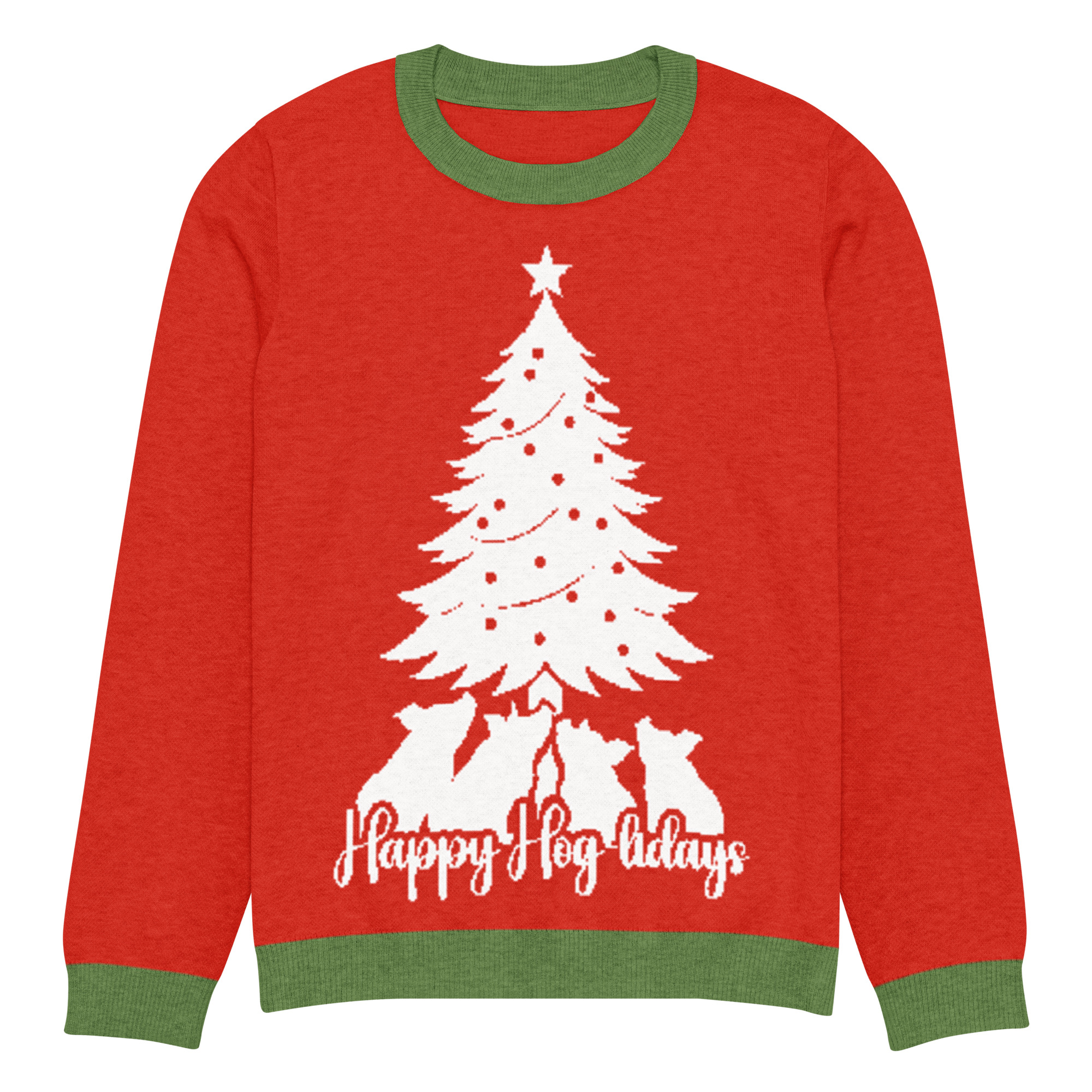 Happy Hog-lidays Tree Knitted Sweater - Image 3