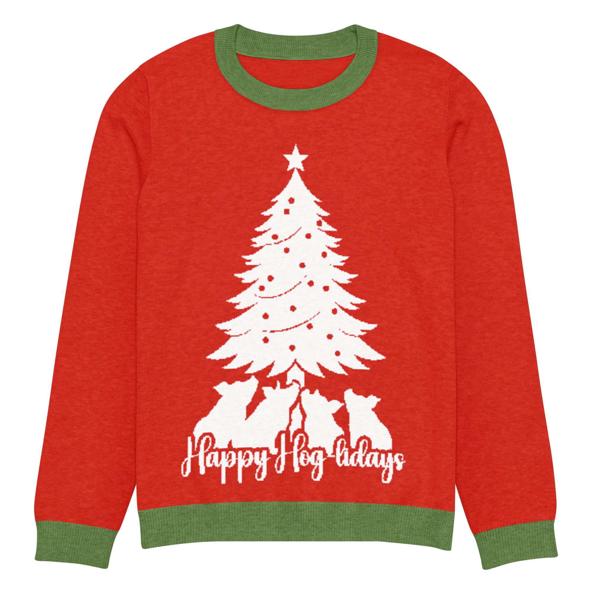 Happy Hog-lidays Tree Knitted Sweater - Image 9