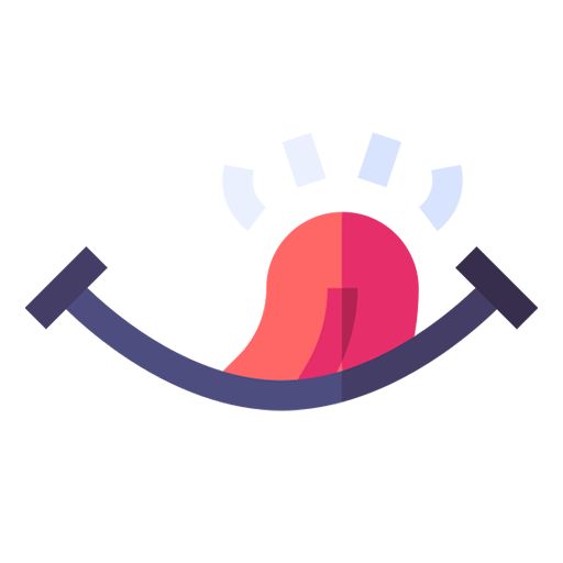 an icon of a smiling face with tongue showing